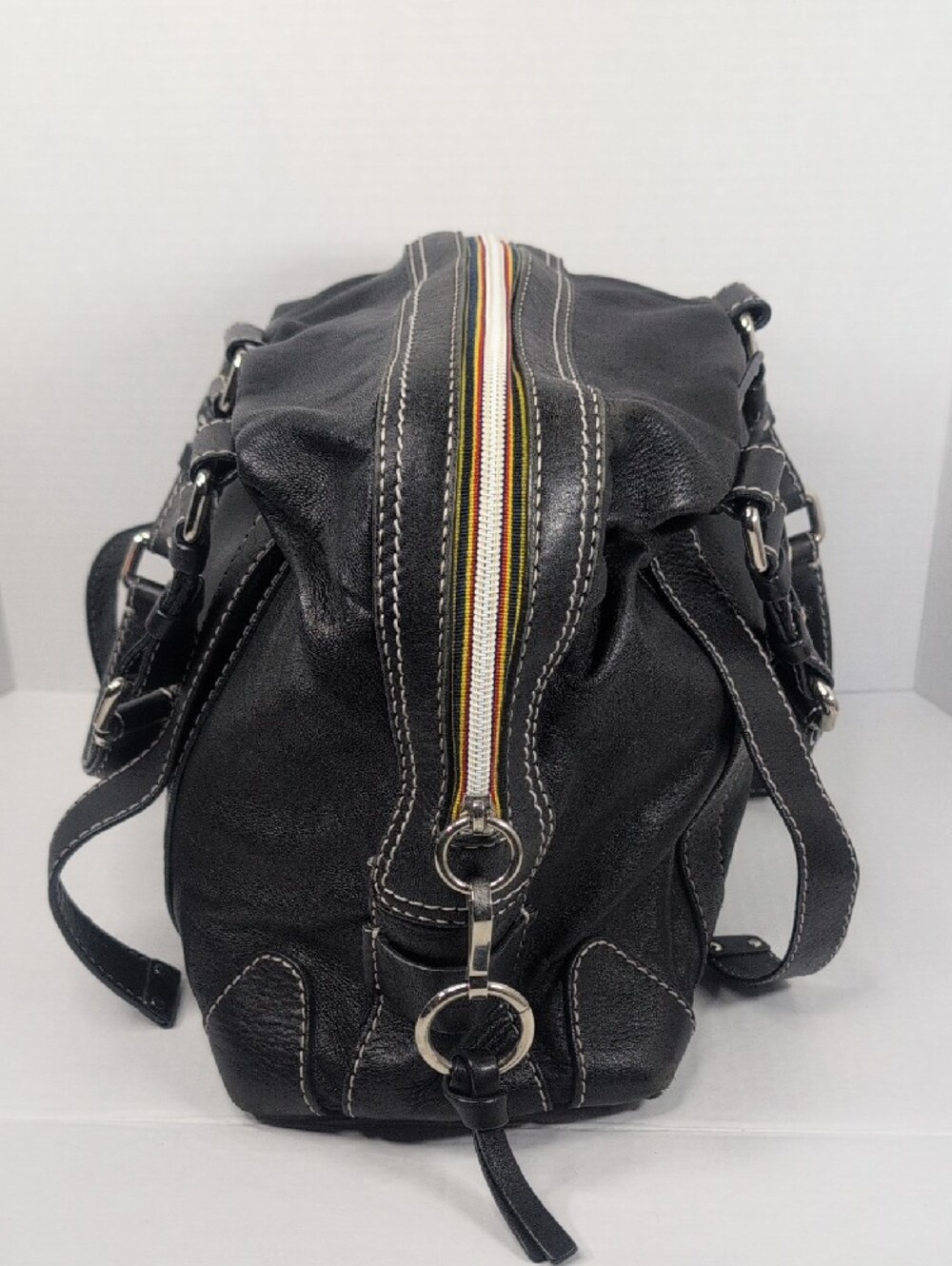 Chloe Vintage 2000's Black Leather Patsy Boston Bowling Bag - Picture 4 of 13
